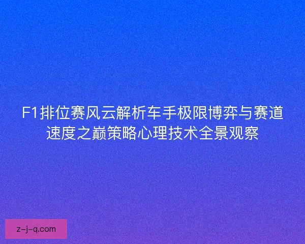 F1排位赛风云解析车手极限博弈与赛道速度之巅策略心理技术全景观察