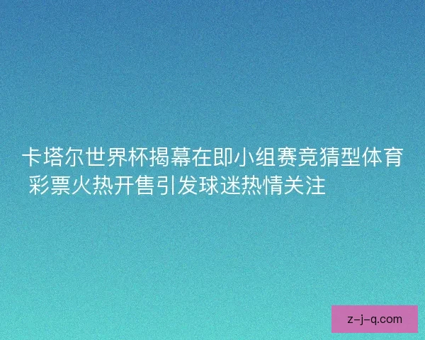卡塔尔世界杯揭幕在即小组赛竞猜型体育彩票火热开售引发球迷热情关注 ⚽️🔥