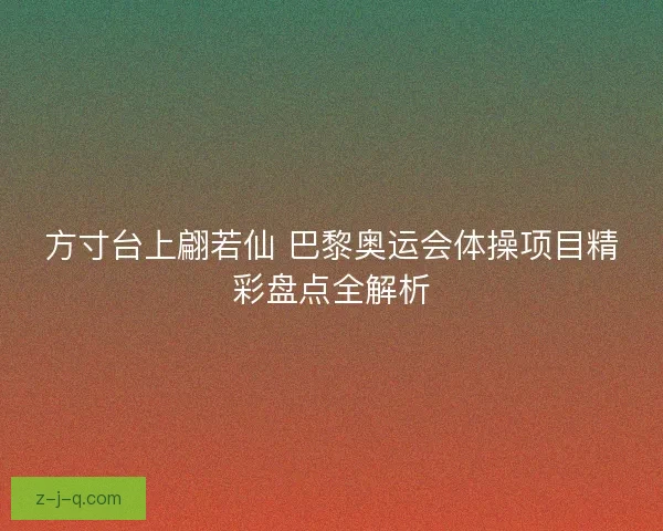 方寸台上翩若仙 巴黎奥运会体操项目精彩盘点全解析
